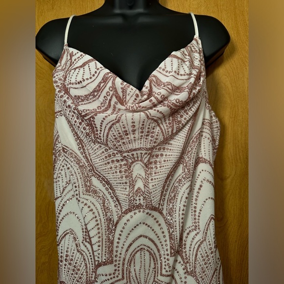 Jump White/Rose gold mini dress size XL - Picture 4 of 9